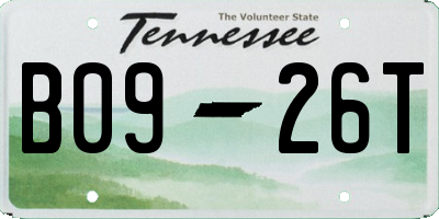 TN license plate B0926T