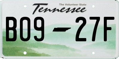 TN license plate B0927F