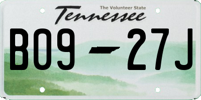 TN license plate B0927J