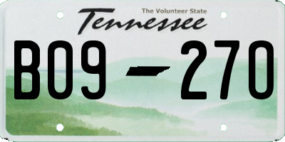 TN license plate B0927O