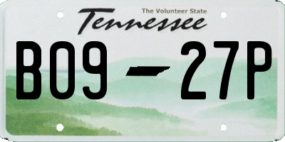 TN license plate B0927P