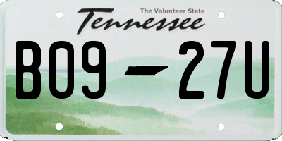 TN license plate B0927U
