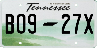 TN license plate B0927X