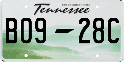TN license plate B0928C