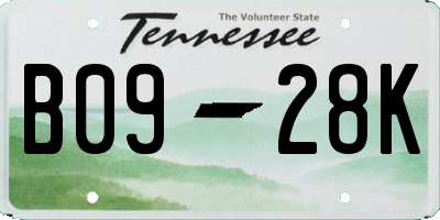 TN license plate B0928K