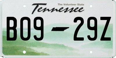 TN license plate B0929Z