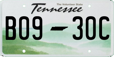 TN license plate B0930C