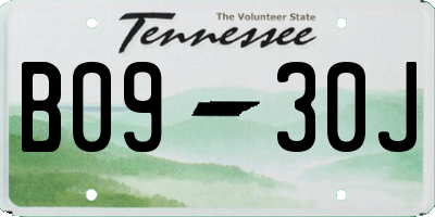 TN license plate B0930J