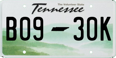 TN license plate B0930K