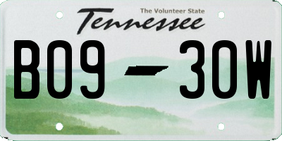 TN license plate B0930W