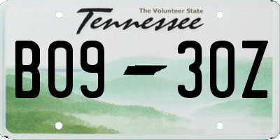 TN license plate B0930Z