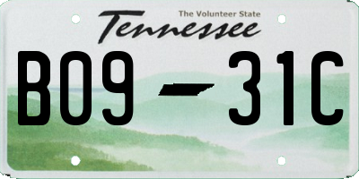 TN license plate B0931C
