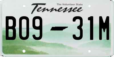 TN license plate B0931M