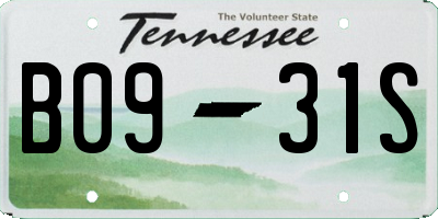 TN license plate B0931S