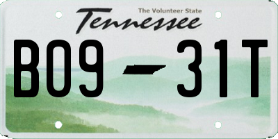 TN license plate B0931T