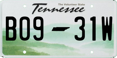 TN license plate B0931W