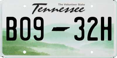 TN license plate B0932H