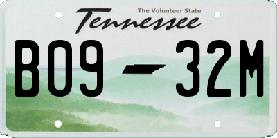 TN license plate B0932M