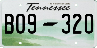 TN license plate B0932O