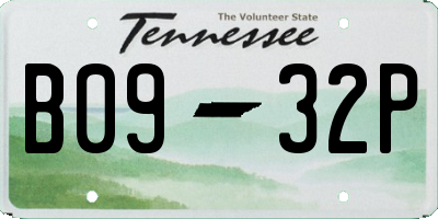 TN license plate B0932P