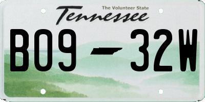 TN license plate B0932W