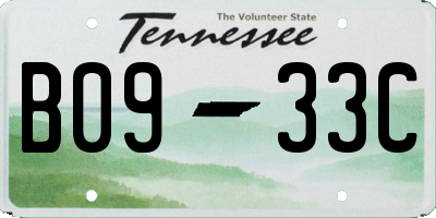 TN license plate B0933C