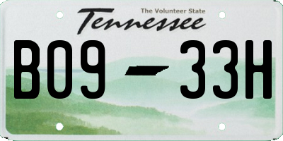 TN license plate B0933H