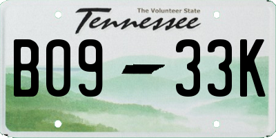 TN license plate B0933K