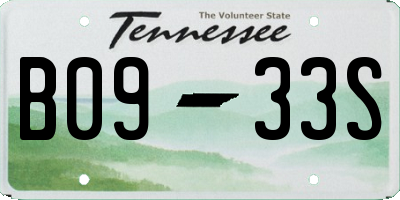 TN license plate B0933S