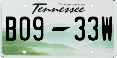 TN license plate B0933W