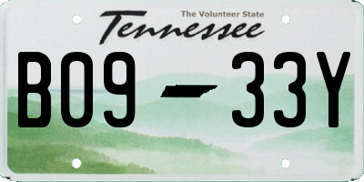 TN license plate B0933Y