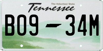 TN license plate B0934M