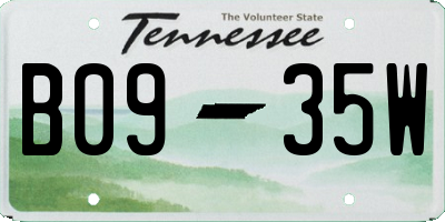 TN license plate B0935W