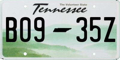 TN license plate B0935Z