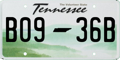 TN license plate B0936B