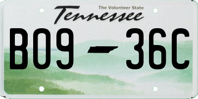 TN license plate B0936C