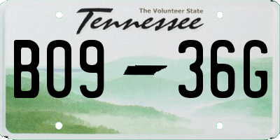 TN license plate B0936G