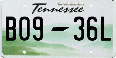 TN license plate B0936L