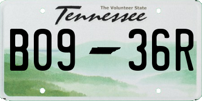TN license plate B0936R