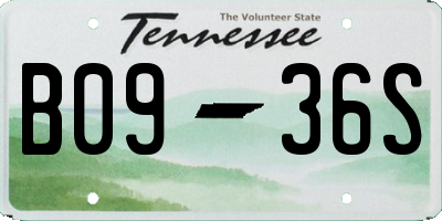 TN license plate B0936S