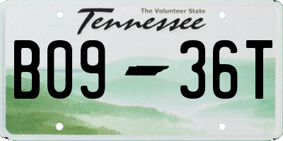 TN license plate B0936T