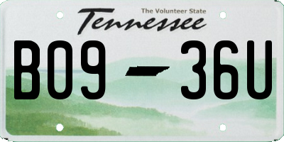 TN license plate B0936U