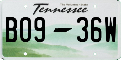 TN license plate B0936W