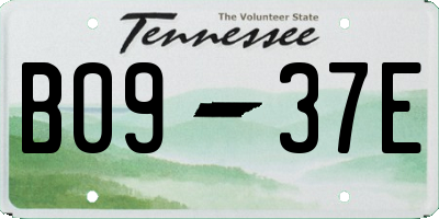 TN license plate B0937E