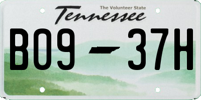 TN license plate B0937H