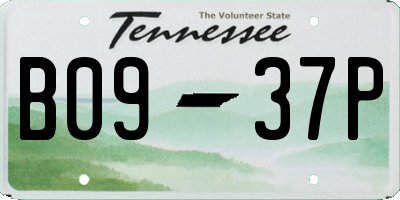 TN license plate B0937P