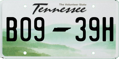 TN license plate B0939H