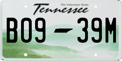 TN license plate B0939M