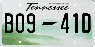 TN license plate B0941D