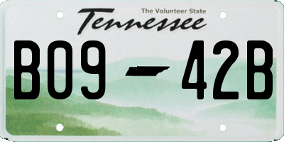 TN license plate B0942B